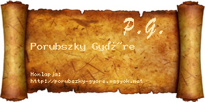 Porubszky Györe névjegykártya